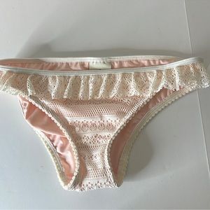 Kate Spade Crochet Lace Bikini Swim Bottoms Cream Size Medium